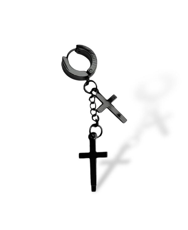 Divine Edge Dangle Cross Earring For Men